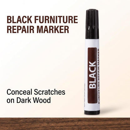 Black Furniture Repair Wood Cabinet Floor Touch Up Markers Scratch Filler Remover - Mahogany Wood Polish and Care Wood Floor Markers Repair Kit(ZS295)
