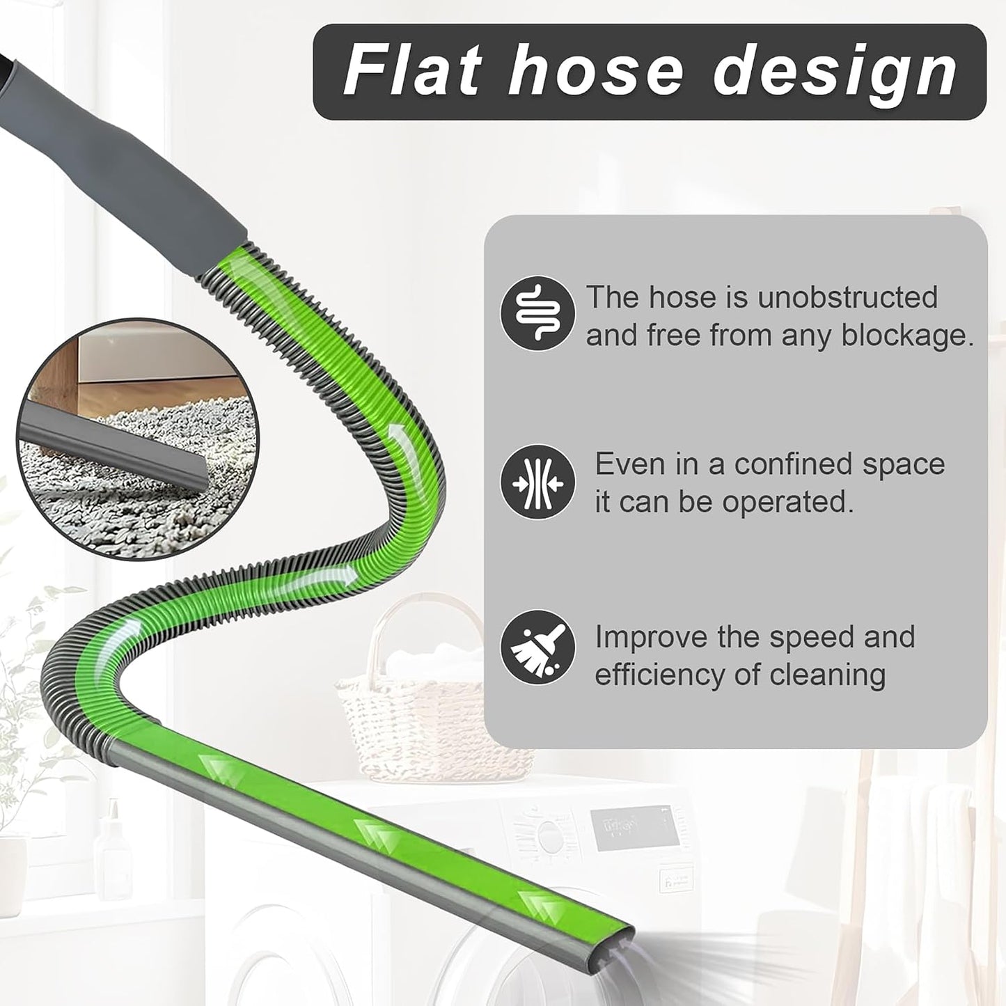 Dryer Vent Cleaner Universal Vacuum Hose Attachment | Universal Connector, Slim Hose, Lint Removal, Tight Spaces, Dryer Vent Furniture Crevices
