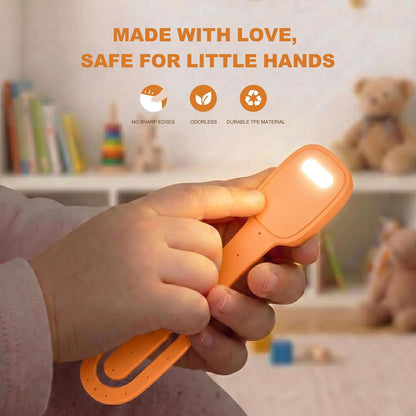 Rechargeable Kids Book Light, Cute Bookmark Reading Light for Kids, Dimmable Portable LED Book Light for Reading in Bed, Eye-Caring Bedtime Reading Lamp for Children & Travel, Brown
