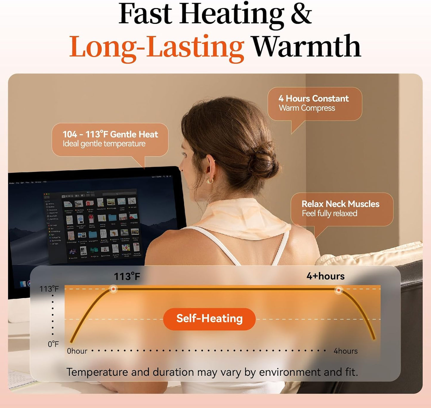 Disposable Self-Heating Steam Neck Pad, Portable Heating Wrap for Neck Comfort & Muscle Relaxation, Unisex for Home, Office & Outdoor Use, 7 Pack