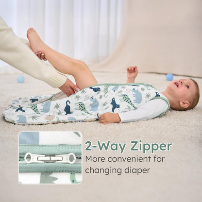 Yoofoss Baby Sleep Sack 0-6 Months Wearable Blanket for Babies 100% Organic Cotton 2-Way Zipper TOG 0.5 Toddler Sleeping Sack 3 Pack, Sleep Sacks