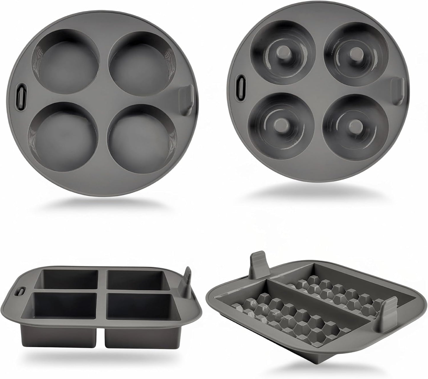 EM 4-pc Silicone Air Fryer Liners Baking Set for Cake, Donut, Waffle, and Brownie - Reusable Silicone Baking Molds for 3-5 Qt Airfryers - Easy to Clean Air Fryer Baking Accessories for Home Bakers