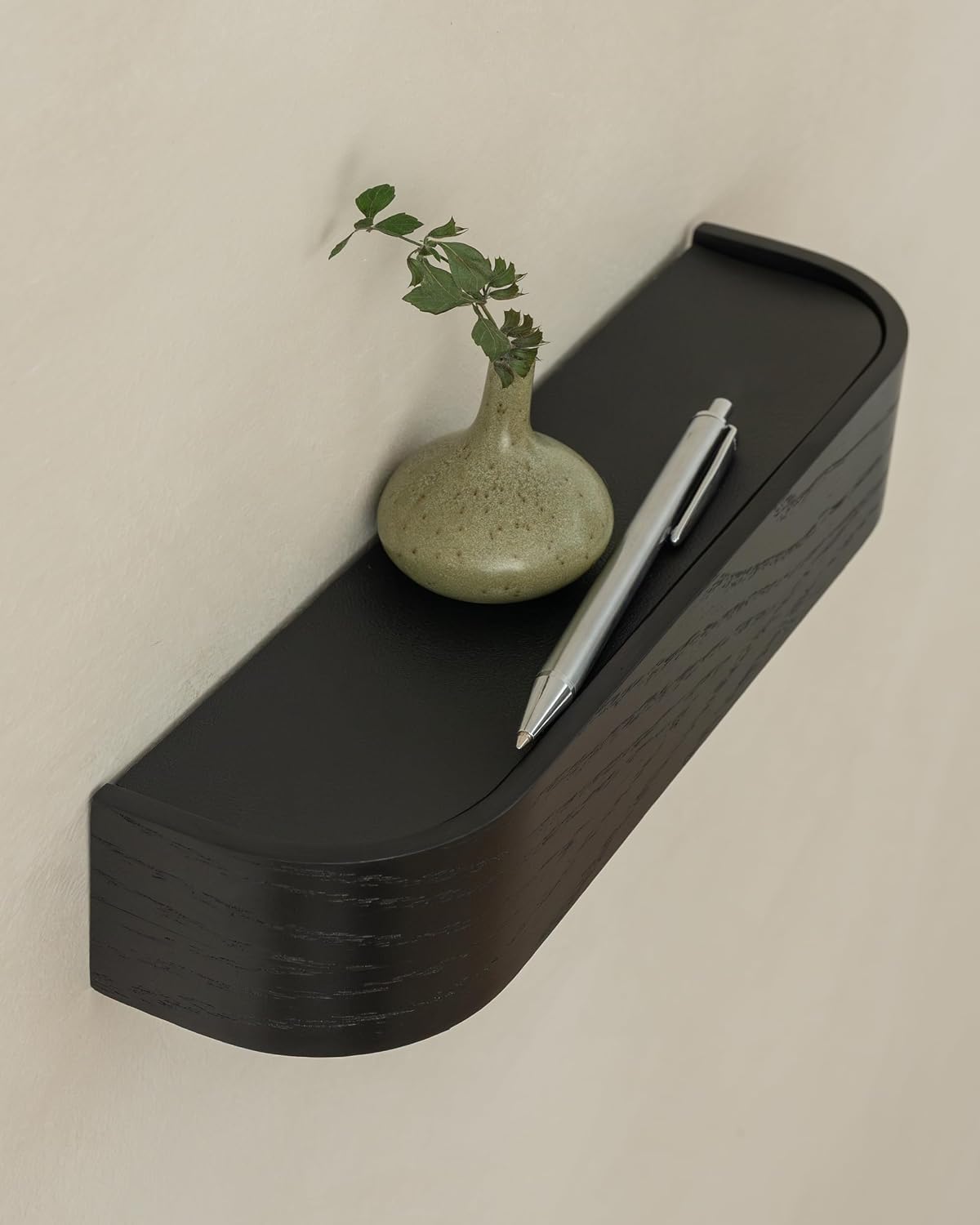 Kazai. Key Holder 'Toke' | Minimalist Key Hook Design from Berlin | Modern Key Holder Wall Mount with Wooden Shelf | Key Rack for Wall as Entryway Organizer | Walnut