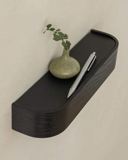 Kazai. Key Holder 'Toke' | Minimalist Key Hook Design from Berlin | Modern Key Holder Wall Mount with Wooden Shelf | Key Rack for Wall as Entryway Organizer | Walnut