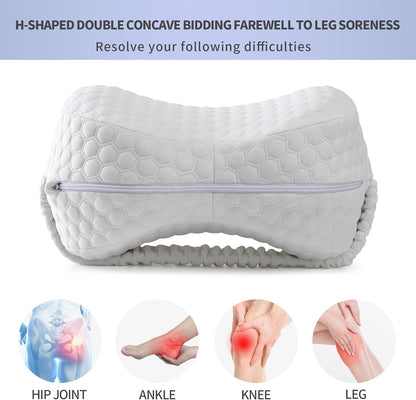 Side Sleeper Heart-Shaped Knee Pillow, Memory Foam Leg Positioning Pillow, Ergonomic Design, Perfect for Side Sleepers and Pregnant Women, Relieve Body Aches and Pains (Gray)