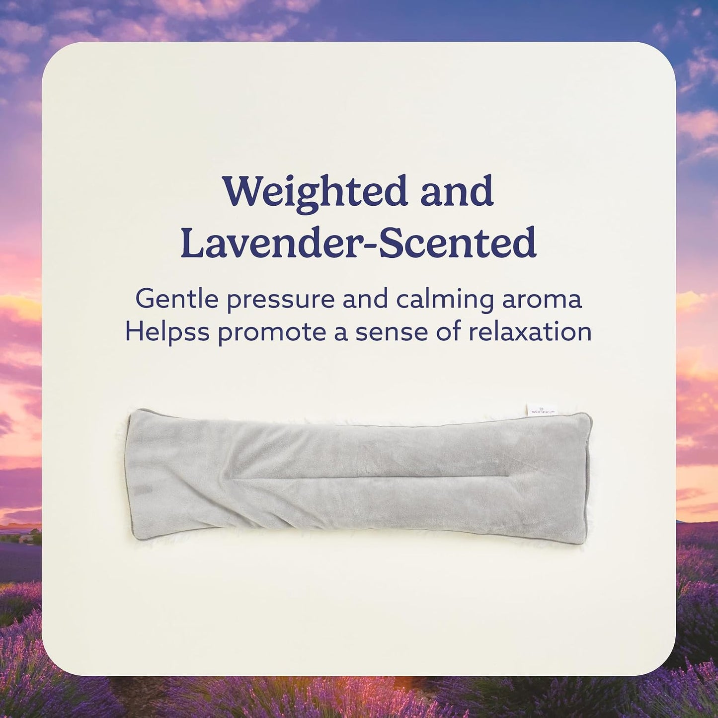 warmies Microwavable Shoulder Heating Pad, Neck Warmer & Heat Pack, Snowy | Steady Pressure, Cooling Relief, Scented with Calming French Lavender, Microwave 30 sec, Freeze 2-3 hrs, Soft Faux Fur
