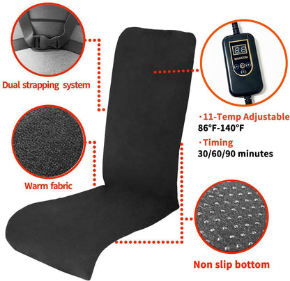 Foldable & Washable Fabric Heated Seat Cushion with Temperature Control & Timer-for Office/Home Use