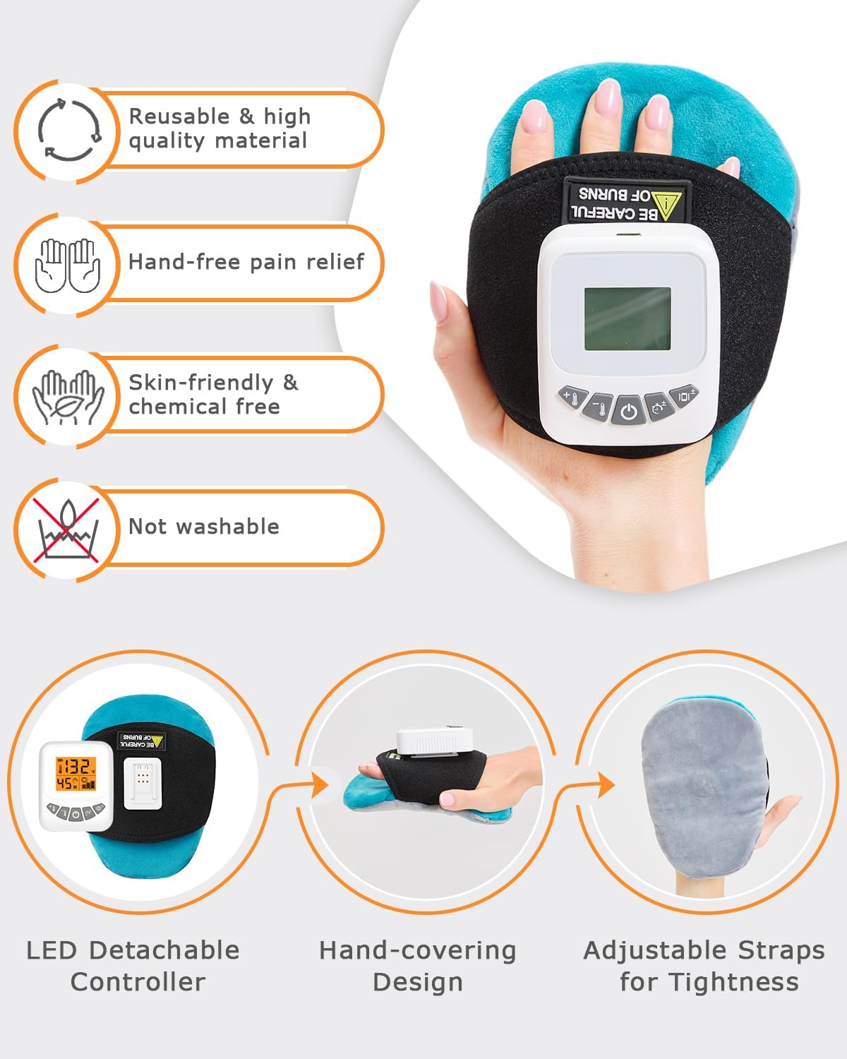 Cordless Leg Massager for Circulation and Pain Relief - 5000mAh Portable Heating Pad for Leg and Calf with 3-Level Vibration Massage, 104-140℉ Adjustable Temperature & 30/45/60 Min Timer