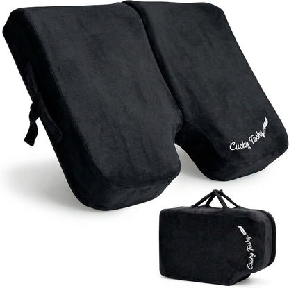 Cushy Tushy Premium Foldable Travel Seat Cushion - for Relief of Lower Back, Sciatic, Butt and Tailbone Pain - for Home & Office Use, Perfect for Travel or Driving - Coccyx Seat Cushion
