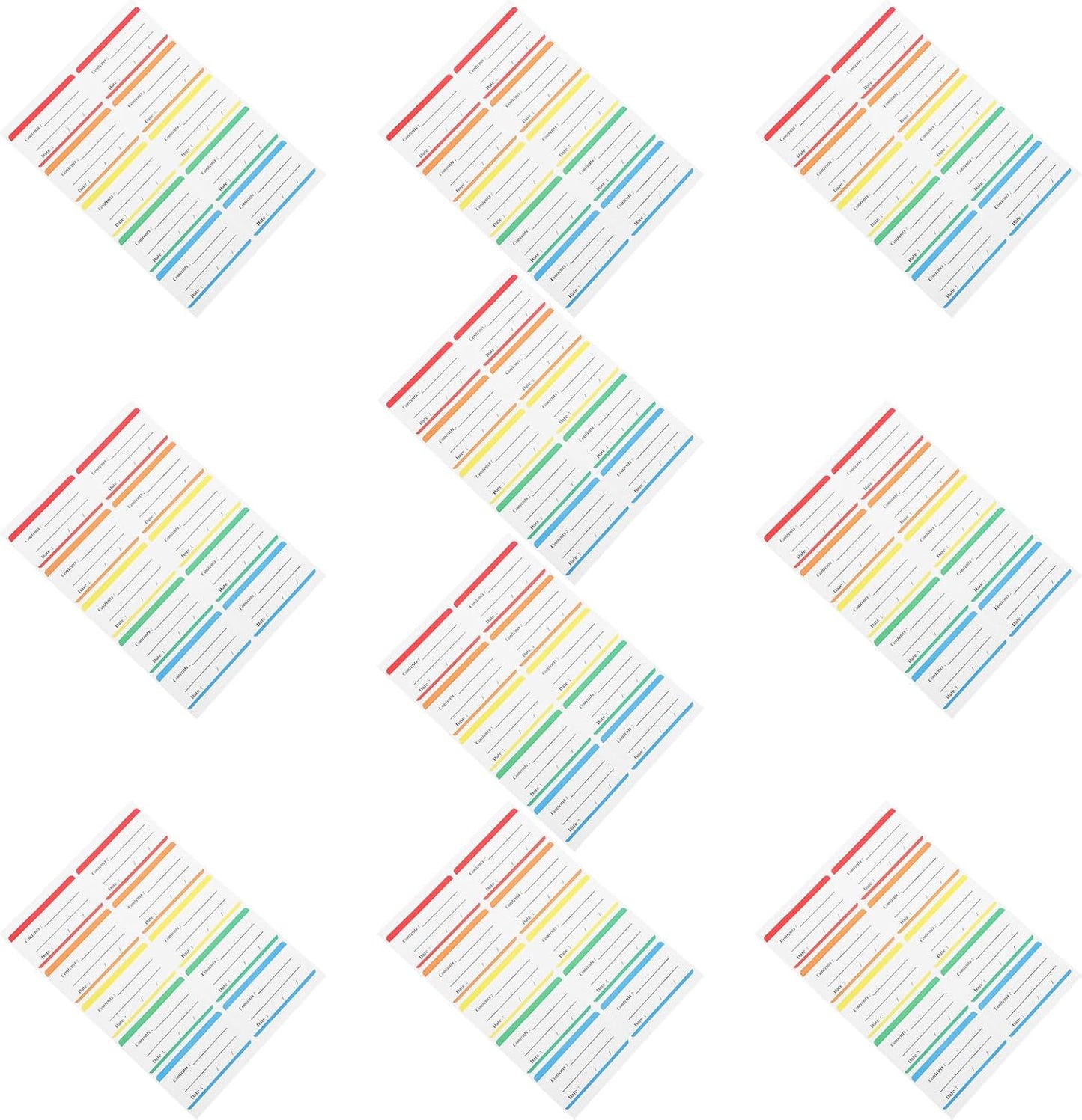 SHOWERORO 100pcs Removable Food Storage Labels for Jars and Containers, Self Adhesive Paper Material with Abrasion-Resistant Surface, Easy Peel Date Labels for Meal Prep and Kitchen