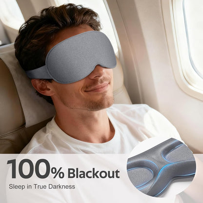 Vynix® Sleep Mask for Men Women - 100% Blackout Eye Masks for Sleep - 3D Soft Sleeping Mask for Side Sleepers - Zero Pressure Lash Extensions Eye Cover Shade for Airplane Travel Essentials, Black