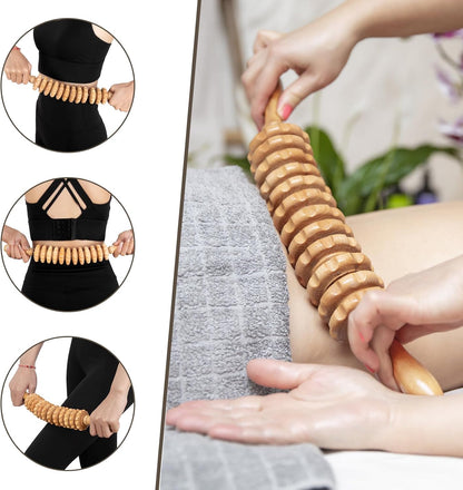 KintKita Wood Therapy Massage Tools, Anti Cellulite Massager Body Scraping Lymphatic Drainage Massager,Trigger Point Wood Therapy Gua Sha Tool for Body Sculpting,Back, Legs, Full Body Use