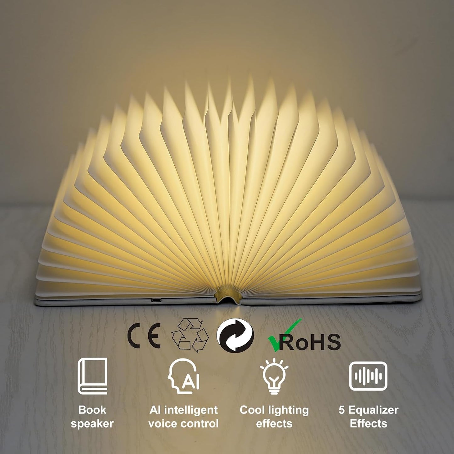 QXMGCBOK Folding Book Lamp Dragon Night Light | Book Light as Gifts for Book Lovers,Portable Bedside Light 3 Colors