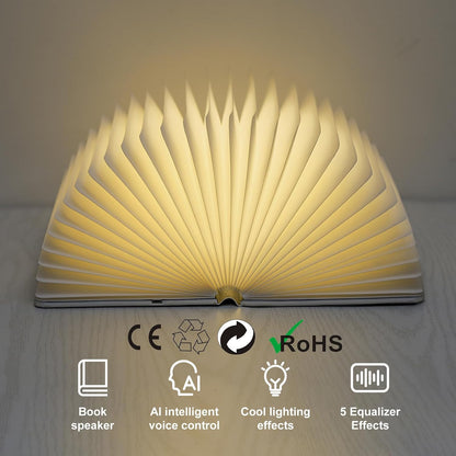 QXMGCBOK Folding Book Lamp Dragon Night Light | Book Light as Gifts for Book Lovers,Portable Bedside Light 3 Colors