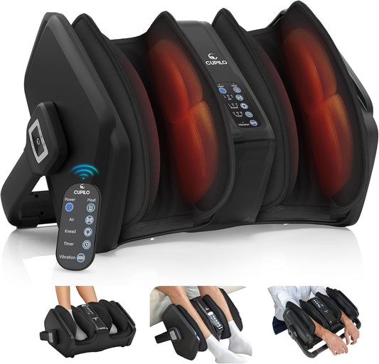 CuPiLo Shiatsu Foot Calf Massager with Heat & Remote, FSA Eligible HSA