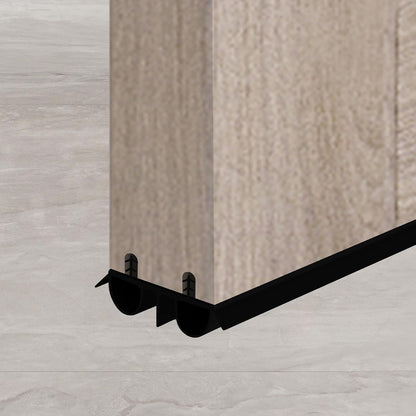 36" Kerf Slide-in Double Bulb Seal Weatherstrip Door Bottom – Durable Seal for Energy Efficiency & Draft Protection (Brown)