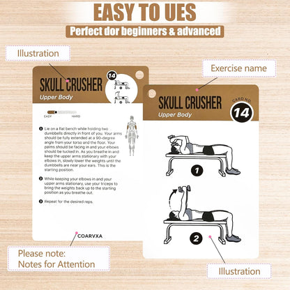Bodyweight Workout Cards for Women & Men-50 Bodyweight Workout Cards，Includes 2 Rings& Dry-Erase for Easy Organization-Home, Gym or Studio (Bodyweight)
