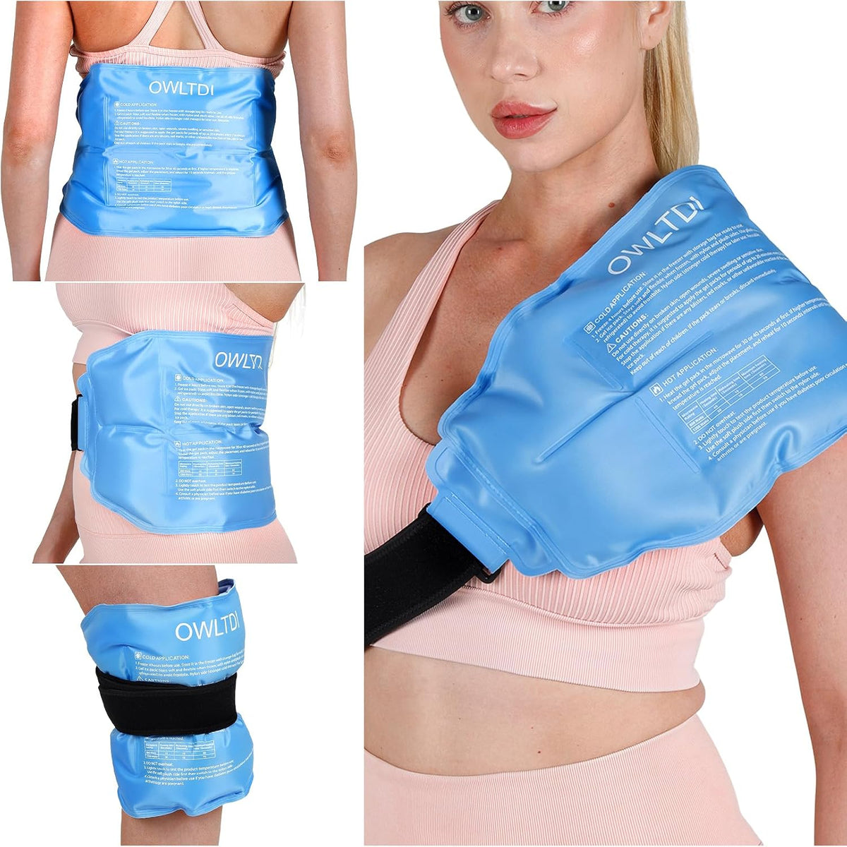 Ice Packs Soft Flexible Gel Pack for Injuries Reusable Cold Hot Therapy for Shoulder Knee Back Elbow Leg Hip Arm for Muscle Relief & Recovery 17.5'' x 9.5'' Navy Blue