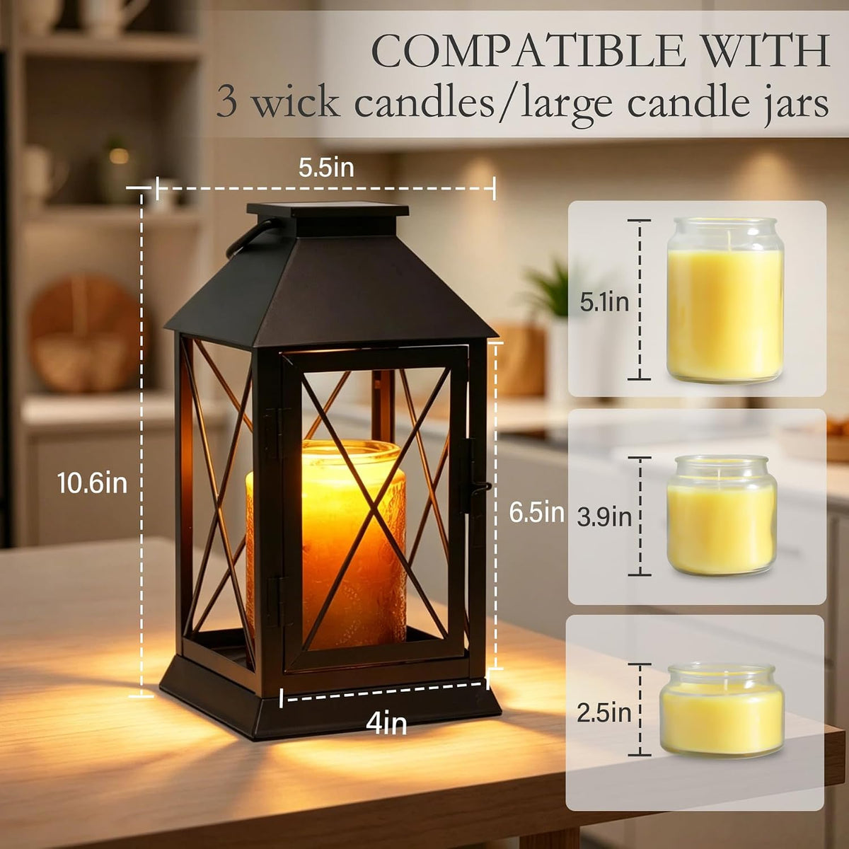 Candle Warmer Lamp with Timer, Farmhouse Rustic Lantern