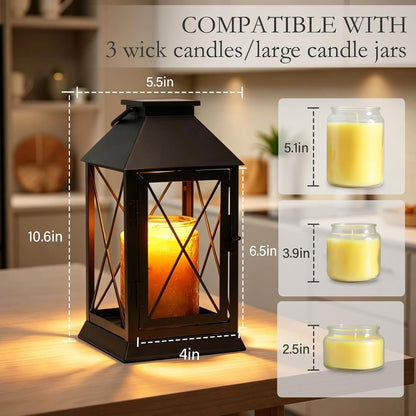 Candle Warmer Lamp with Timer, Farmhouse Rustic Lantern