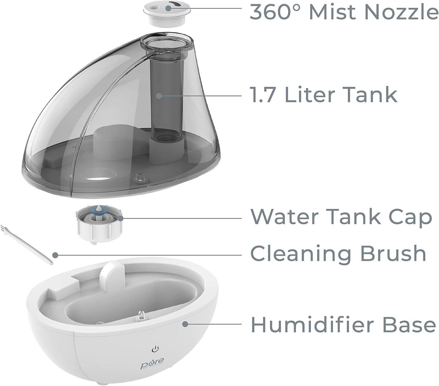 Pure Enrichment PureBaby Ultrasonic Cool Mist Humidifier & Soft Glow Night Light, Whisper-Quiet and Ideal for Baby Nurseries & Kids Bedrooms to Relieve Congestion, Colds, & Coughs (Whisper Green)
