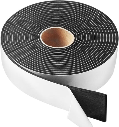 2 Rolls Foam Seal Tape for Door Window Insulation, Soundproof and Shockproof Foam Adhensive Strip, 3/8" Wx3/16 T Single Sided Foam Tape, Cold Air and Draft Closed Cell Seal Strip,Total 32FT