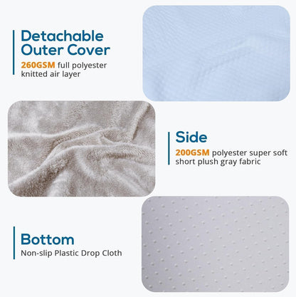 Sasttie Wedge Pillow 24x24x12 inch, Memory Foam Bed Wedge, Cool Grey | Triangle Pillow for Sleeping, Acid Reflux, Back Pain, Post-Surgery, and Snoring, Designed with Removable Washable Cover