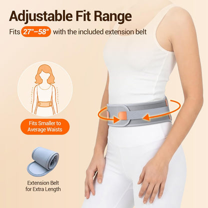 Comfytemp Cordless Heating Pad for Lower Back with Massager Lightweight | Graphene Far Infrared Portable Back Massager, Wearable Rechargeable Heated Waist Belt Wireless, 3 Heat 3 Vibration 30mins Off