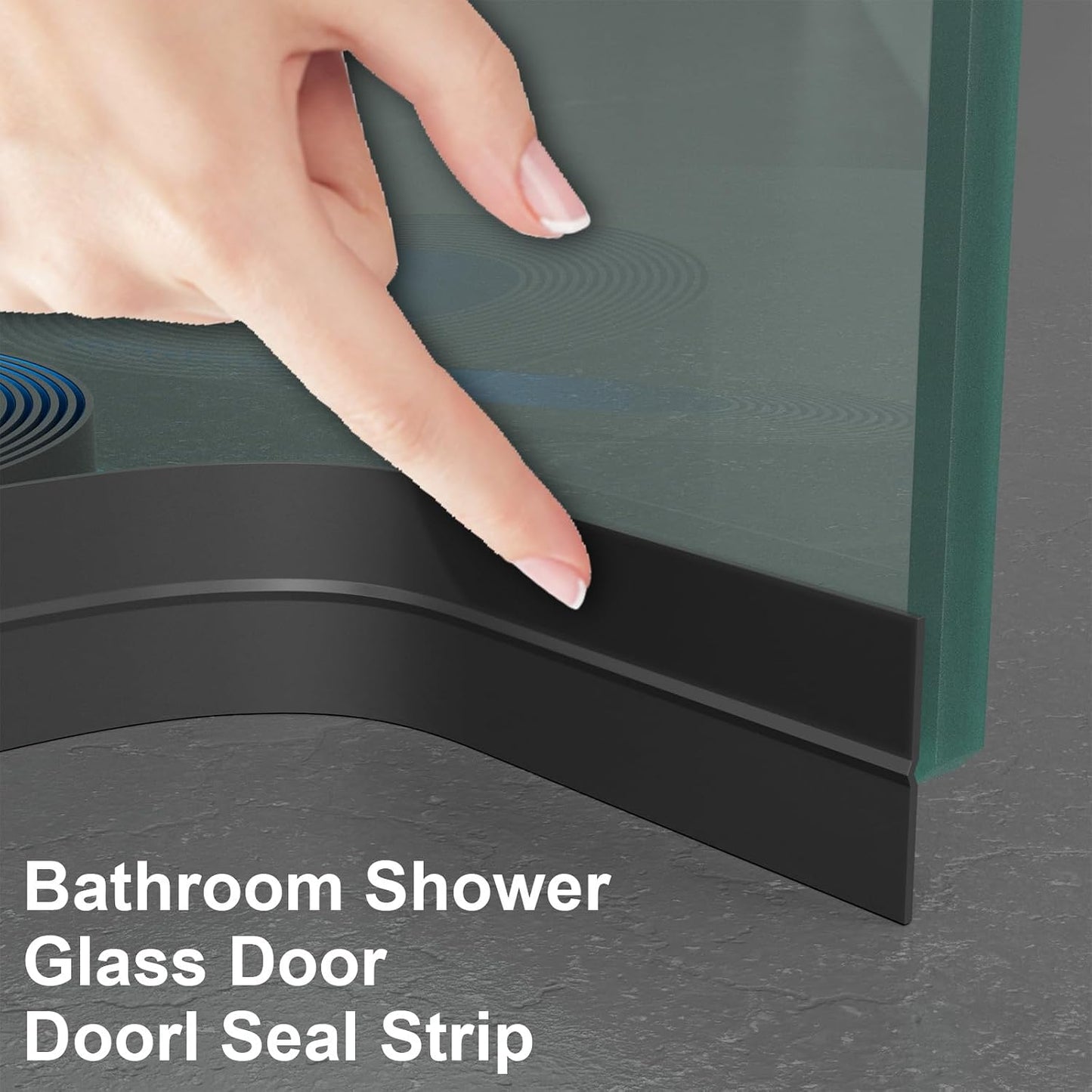 Weather Stripping Door Seal, 20 Ft Shower Door Seal, Clear, 1 in | Flexible door sweep for frames, fits doors, windows, and glass showers, seals gaps up to 0.5", blocks air leaks and dust