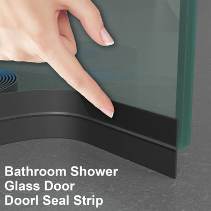 Weather Stripping Door Seal, 20 Ft Shower Door Seal, Clear, 1 in | Flexible door sweep for frames, fits doors, windows, and glass showers, seals gaps up to 0.5", blocks air leaks and dust