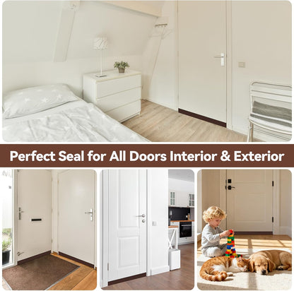 Ohuhu Door Draft Stopper, 1" Wide Adhesive Weather Stripping Seal, 39" | self-adhesive silicone, for interior exterior doors, 3-layer soundproof, save energy, blocks drafts, noise, light, dust, bugs