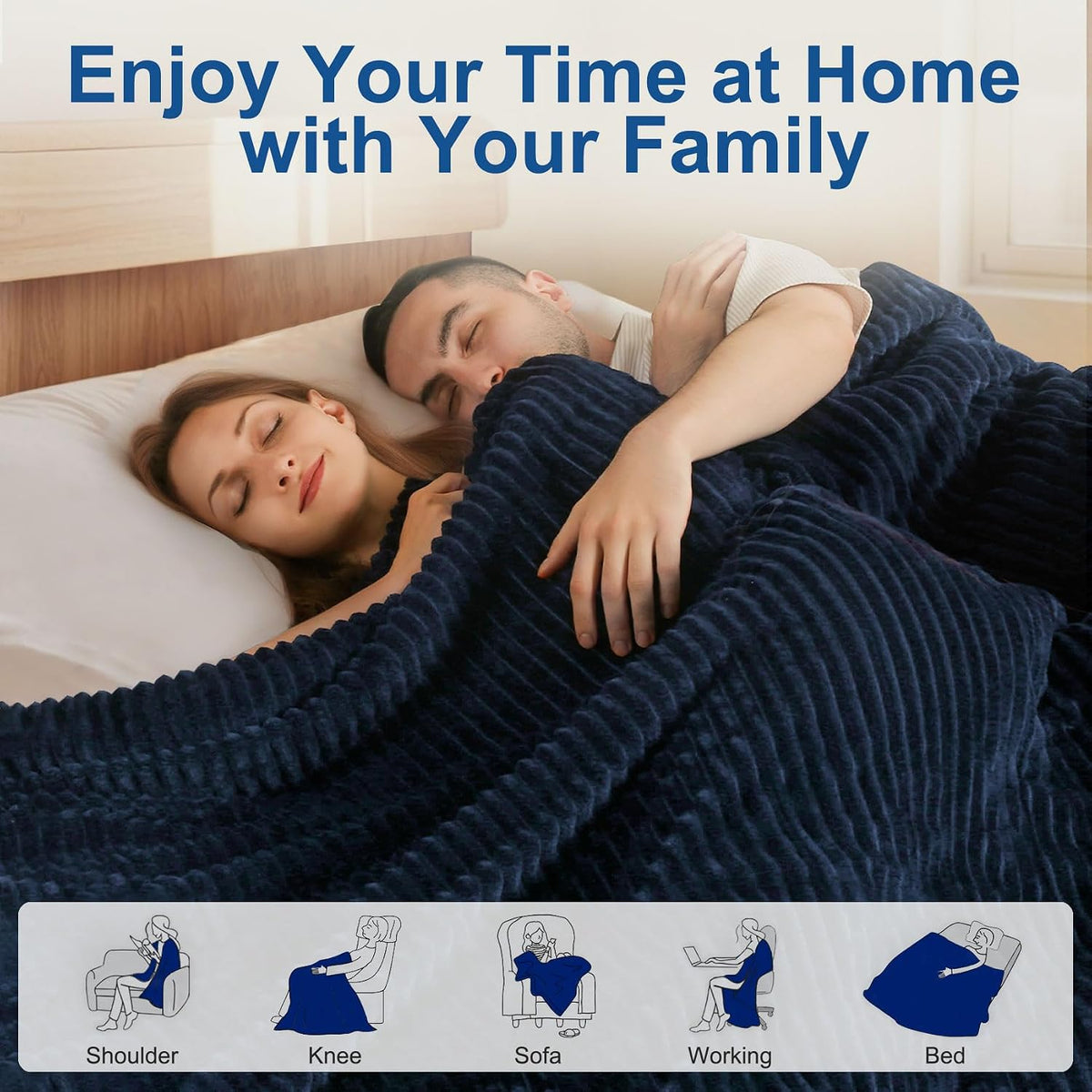 Tefici Heated Blanket Throw,Ultra Soft 2-Layer Flannel Electric Blanket