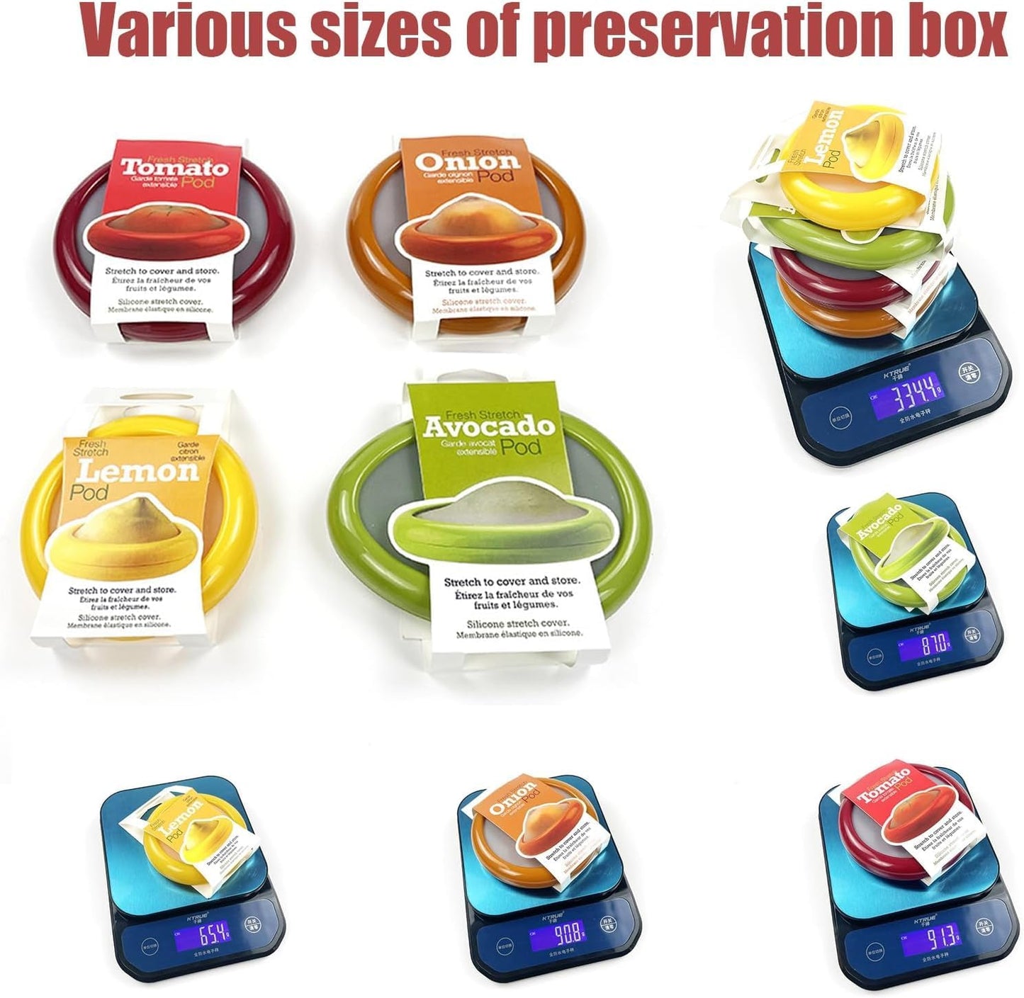 Winb Reusable Fruit and Veggie Savers - Ideal for Avocado Saver, Tomatoes Saver, Apples Saver, Garlic Saver, Onion Saver (Avocado saver-2 Count)