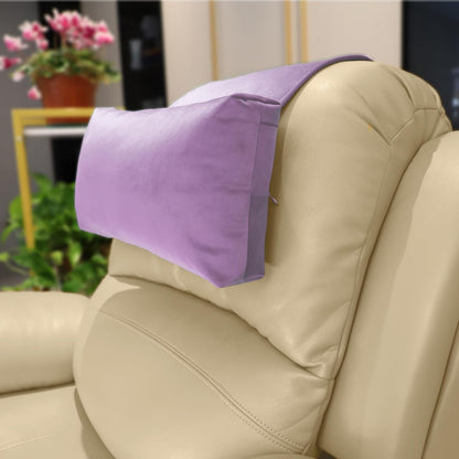 Adjustable Headrest Pillow for Recliners and Armchairs - Non-Slip Velvet Cushion for Neck Support and Pain Relief (Gray)