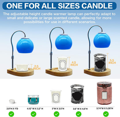 Candle Warmer Lamp with Timer 2H/4H/8H, Adjustable Height, Ocean