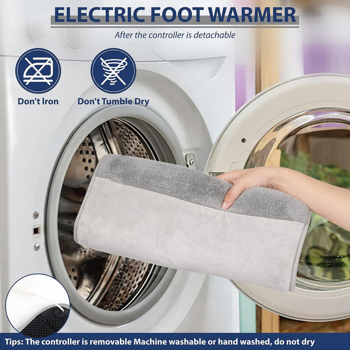 Electric Foot Warmer with LCD Display, Double Sided Foot Heating Pad