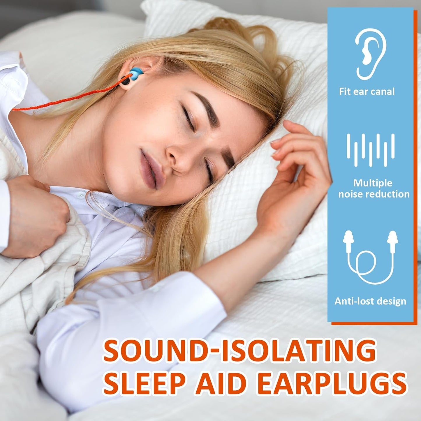 Xuhal 200 Pairs Corded Ear Plugs Silicone Earplugs with Cord Individually Wrapped Reusable Earplugs Sleep Noise Cancelling Hearing Protection for Snoring Shooting Studying Construction (Black)