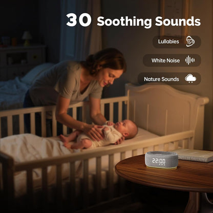 1Mii White Noise Machine with Alarm Clock, Sound Machine for Sleeping
