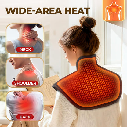 Neck and Shoulder Heating Pad Cordless for Pain Relief, Heated Neck and Shoulder Wrap Electric Warmer Pads