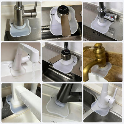 Silicone Faucet Mat for Kitchen Tap Compact Sink Splash Guard Protectors Behind Draining,Grey 2PCS
