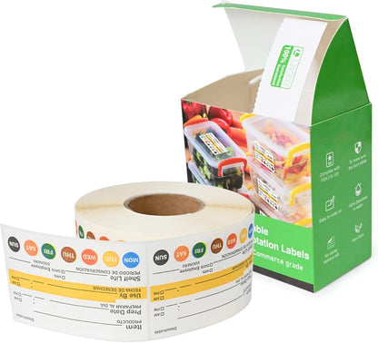 L LIKED Dissolvable Label Shelf Life for Food Rotation Use by Stickers 2 x 3 Inch Roll of 250 Labels