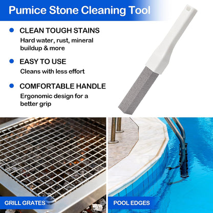 Pumice Stone Toilet Bowl Cleaner with Handle for Hard Water & Rust | Toilet Pumice Stone for Hard Water Ring, Rust Stains, Toilet Bowls and Sinks