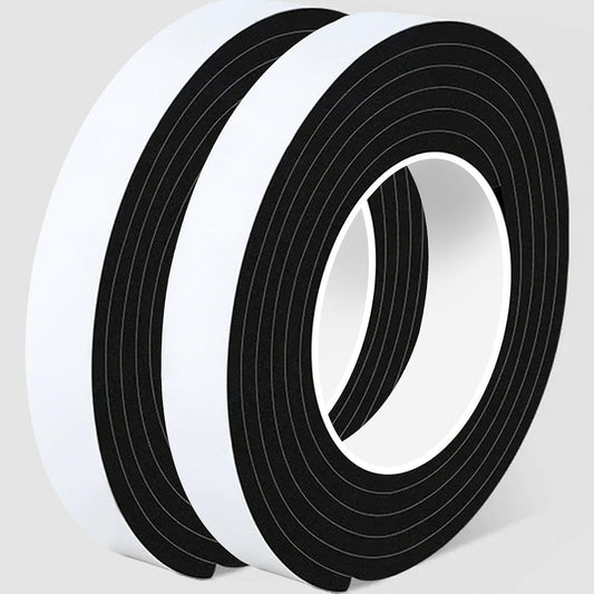 1 in Wide x 1/8 in Thick x 33FT Foam Weather Stripping Door Seal,Window Sealing Tape，Single-Sided Self-Adhesive Insulation Sealing Strip White