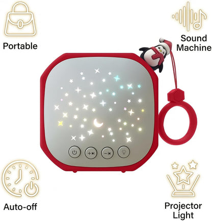 White Noise Sound Machine Baby with Star Projector | Portable Sleep Aid Lullaby Music for Baby Sleeping | Soothing Sound Machine for Nursery, Car Travel, Bedroom Crib, Kids Gifts (Puppy)