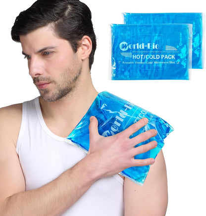 Ice Packs for Injuries Reusable Gel - Hot Cold Gel Ice Pack for Injury, Pain Relief, Rehabilitation - Flexible Ice Packs for Knee, Shoulder, Back, Neck, Wrist - 4.7" x 12.2"