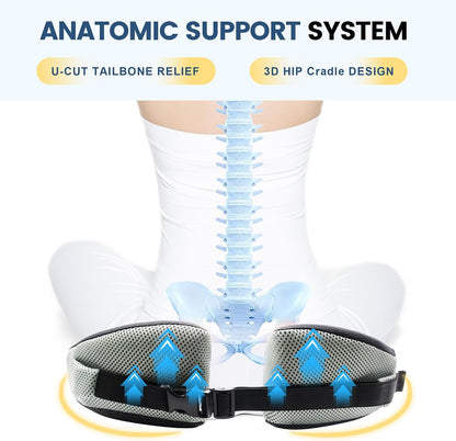 Seat Cushion for Office Chair, Wedge Car Seat Cushion, Memory Foam Truck Seat Cushion for Sciatica Tailbone Pain Relief, Long Driving, Coccyx