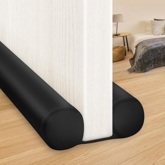 Door Draft Blocker 32 Inches Door Sweep for Interior Doors Wind Blocker Door Bottom Seal Weather Stripping Black Door Draft Stoppers for Bottom of Door 32 Inch Block Cold Air Noise Smoke Stopper | Door Bottom Seal Weather Stripping Door Draft Stoppers