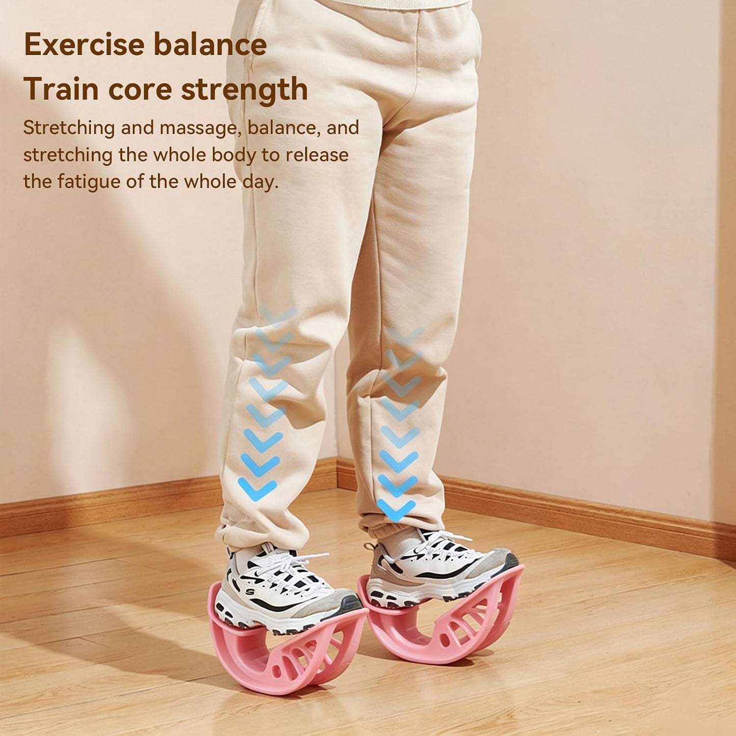 Foot Rocker Calf Stretcher, Multi-Angle Stretching Board with Massage Nubs, for Achilles Ankle Stretch Plantar Fasciitis Relief and Balance Training Exercise Equipment