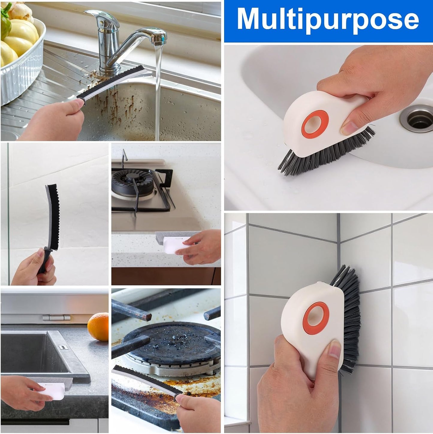 Window Track Cleaning Tools,Window Sill Cleaner Tool Kit,10 Pcs | Sliding Door Track Cleaner,Groove Crevice Seal Cleaning Brush for Tile Lines/Shutter/Car Vents/Air Conditioner/Keyboard