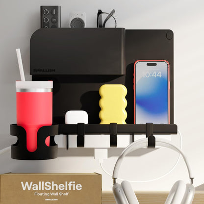 WallShelfie Bedside Wall Organizer & Dorm Decor for Dorm Room - White